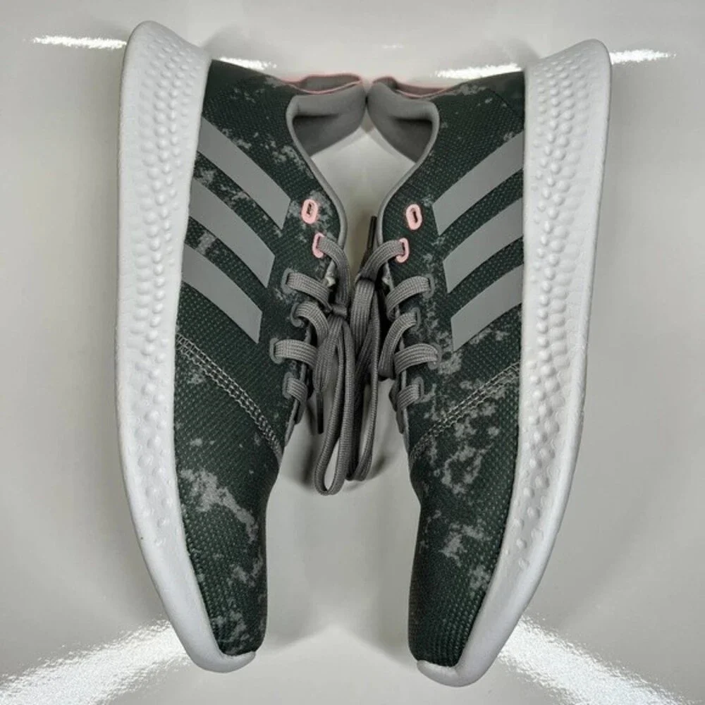 Adidas Cloudfoam PureMotion Women's Athletic Running Sneaker Camo Gray-Pink 11